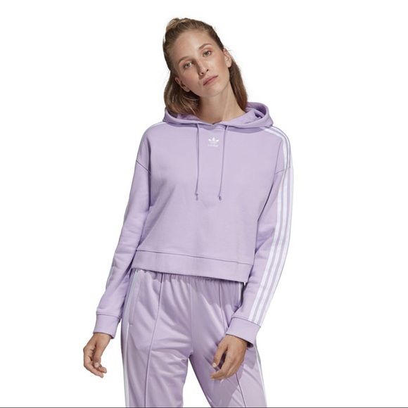 Adidas purple cropped hoodie - Picture 2 of 7
